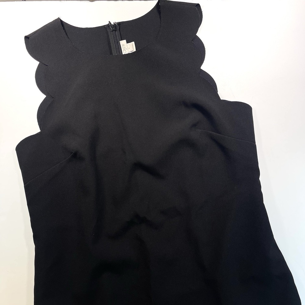J. Crew Women's Little Black Dress Scalloped Hem Sleeveless‎ Cocktail Size 8